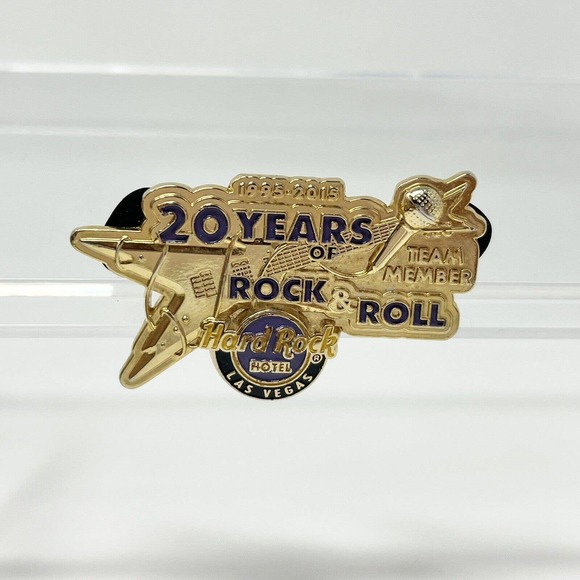 20 Years Of Rock Hard Rock Hotel And Casino Las Vegas Staff Pin Cafe RARE HTF - Picture 1 of 6